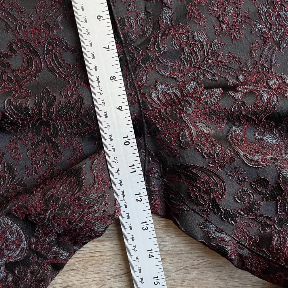 Soft Surroundings Brocade Pants Womens 8 Burgundy Damask Jacquard Goth Victorian